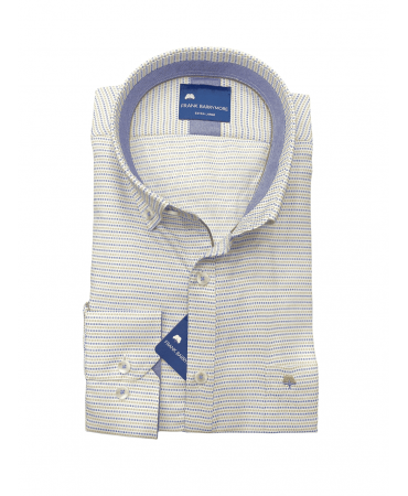 Frank Barrymore blue and beige shirts in white base and blue inside the collar and cuff