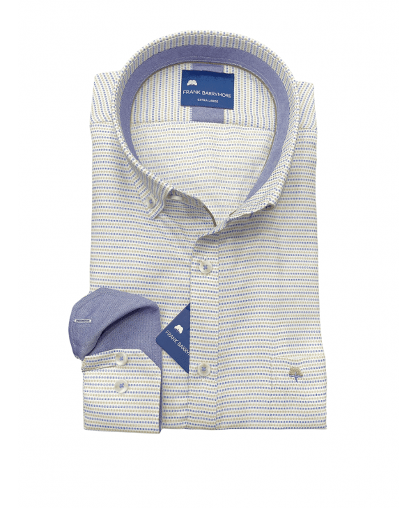 Frank Barrymore blue and beige shirts in white base and blue inside the collar and cuff FRANK BARRYMORE SHIRTS