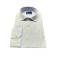 Light blue men's shirt with soft collar and beige placket