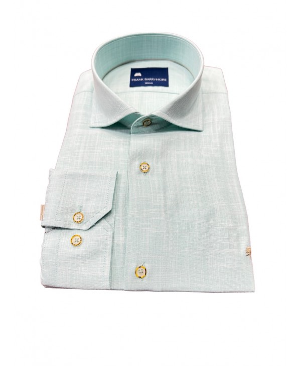 Ανδρικό πουκάμισο σε ανοιχτό πράσινο-βεραμαv με μπεζ εσωτερική πατιλέτα  ΠΟΥΚΑΜΙΣΑ FRANK BARRYMORE