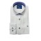 Λευκό πουκάμισο με ιδιαίτερα τελειώματα εσωτερικά του γιακά και της μανσέτας σε μπλε χρώμα 