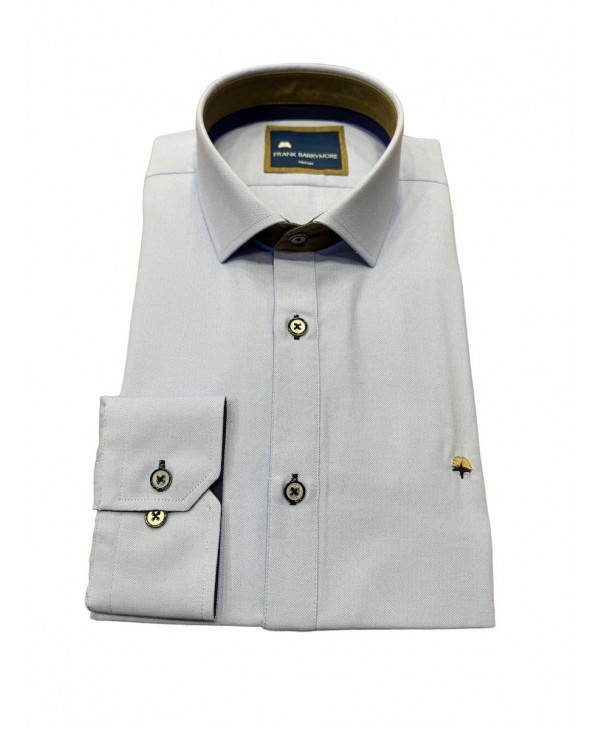 Light blue shirt with special finishes inside the collar and cuffs in beige color FRANK BARRYMORE SHIRTS