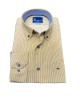 Men's beige striped shirt with blue buttons FRANK BARRYMORE SHIRTS