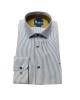 Shirt with a blue stripe on a white base and beige trim FRANK BARRYMORE SHIRTS