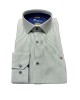 Green striped shirt for men in a relaxed fit with blue inside collar and cuff FRANK BARRYMORE SHIRTS