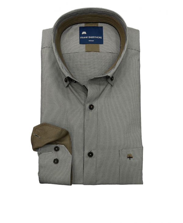 Shirt in an oil gray shade with a pocket and insert color inside the collar and cuff FRANK BARRYMORE SHIRTS
