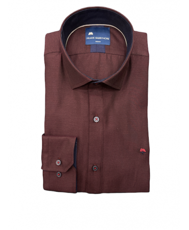 Frank Barrymore burgundy shirt with collar and cuffs in blue