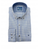 Frank Barrymore shirt on a white base with a blue check as well as the inside of the collar and the cuff in blue FRANK BARRYMORE SHIRTS