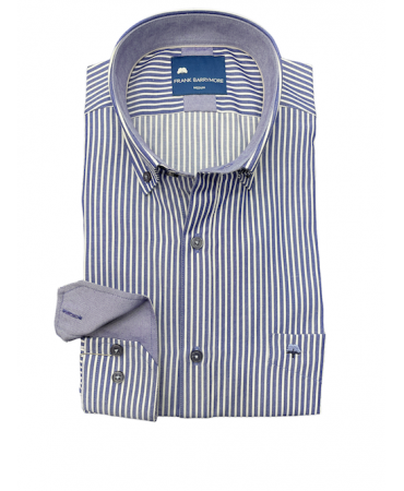 Blue and white striped shirt with pocket by Frank Barrymore