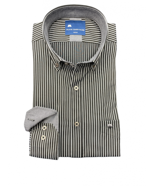 Frank Barrymore shirt on a black base with a gray stripe FRANK BARRYMORE SHIRTS