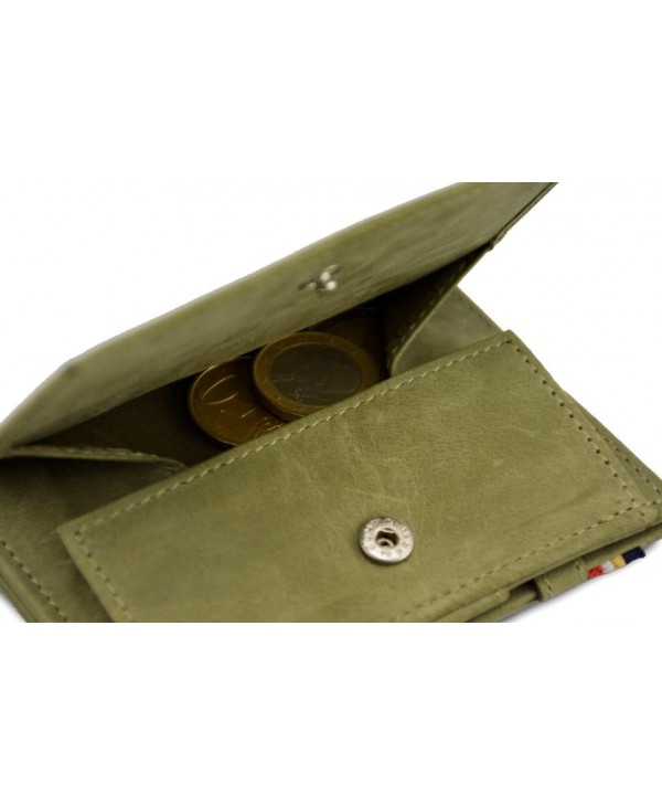 Garzini Essenziale Coin Pocket  - Vintage - (Olive Green)  GARZINI MAGIC WALLET