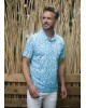 MeanTime T-shirt 100% Cotton Summer Print in Turquoise Color with Circles SHORT SLEEVE POLO 