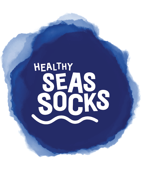 Squid of the Healthy Seas Socks Features an Ecru Base with Multicolored Spots with Orange Heel and Toe HEALTHY SEAS SOCKS