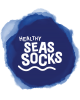 Squid of the Healthy Seas Socks Features an Ecru Base with Multicolored Spots with Orange Heel and Toe HEALTHY SEAS SOCKS