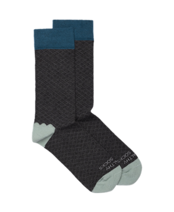 Healthy Seas Socks Grayling in Carbon Base with Gray Mesh-Net Men's Socks HEALTHY SEAS SOCKS