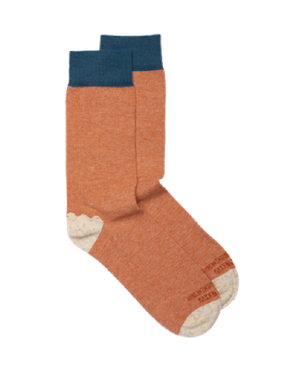 Healthy Seas Socks Sturgeon Socks with Orange Base, Fingers and Toe Ecru and Petrol Rubber Men's Modern Socks