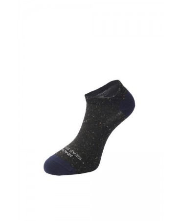 Short sock by Healthy Seas Socks black with blue trim