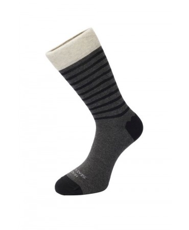 Healthy Seas Socks Elver eco men's sock with black stripe on a gray base