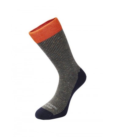 Fashion Healthy Seas Socks in Gray Melanze color with blue and orange rubber