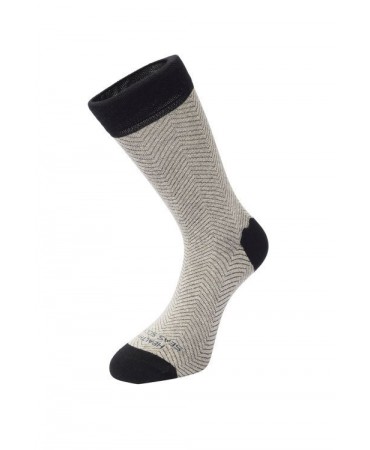 Men's eco sock in herringbone gray with black trim by Healthy Seas Socks