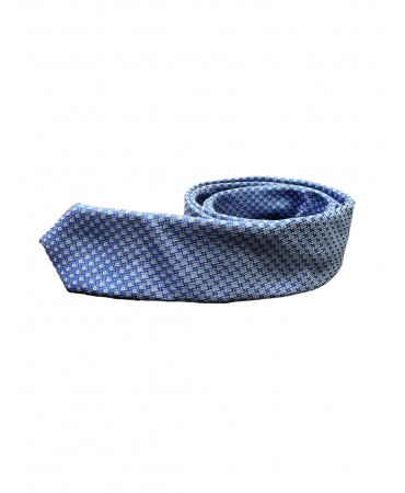 Men's narrow raff tie with yellow small pattern