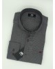 Makis Tselios Shirt with Miniature Gray Light Carbon Base with Bordeaux Buttons  MAKIS TSELIOS SHIRTS