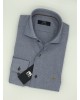 Makis Tselios Shirt with Blue Design with Beige Buttons and Corporate Badge and Rex Collar MAKIS TSELIOS SHIRTS