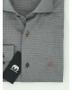 Makis Tselios Shirt with Micro Design in Gray Light with Beige Buttons  MAKIS TSELIOS SHIRTS