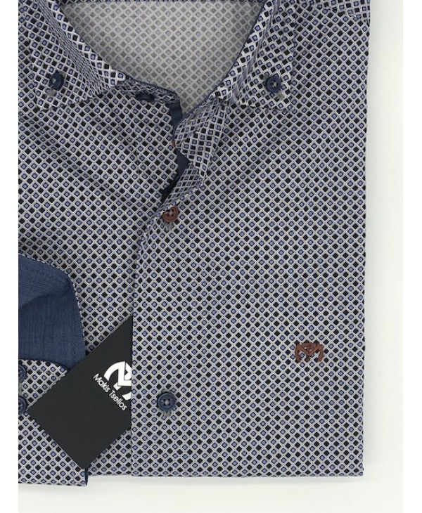 MAKIS TSELIOS shirt designed with diamond design in gray MAKIS TSELIOS SHIRTS