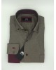 MAKIS TSELIOS Monochrome Brown Shirt with Red Finishes and Buttons as well as Pocket MAKIS TSELIOS SHIRTS