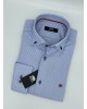 Makis Tselios Small Blue Design Shirt on White Base MAKIS TSELIOS SHIRTS