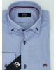 Makis Tselios Small Blue Design Shirt on White Base MAKIS TSELIOS SHIRTS
