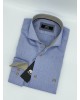 Miniature Blue with Oil Buttons and Finishes by Makis Tselios MAKIS TSELIOS SHIRTS