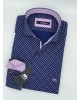 Makis Tselios Shirts with Blue Design with REX Collar and Pink Finish MAKIS TSELIOS SHIRTS