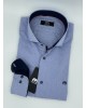 Makis Tselios Shirt Custom Fit in Blue Base with White Miniature and Blue Finishes MAKIS TSELIOS SHIRTS