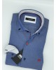 Makis Tselios Shirt Custom Fit Blue with Polka Dot White Finishes MAKIS TSELIOS SHIRTS