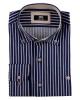 Makis Tselios Blue Shirt with Stripes in White Color As well as White Finishes MAKIS TSELIOS SHIRTS
