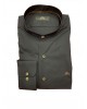 Men's shirt with Mao collar in black color with special beige buttons MAKIS TSELIOS SHIRTS