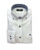 Men's white shirt with a special design on the inside of the collar and lapel MAKIS TSELIOS SHIRTS