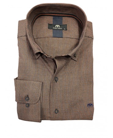 Men's shirts with small check in tile color Makis Tselios