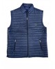 Makis Tselios men's vest jacket in blue color with special finishes in brown color VEST
