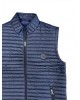 Makis Tselios men's vest jacket in blue color with special finishes in brown color VEST