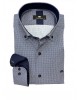 In a raff base men's shirt with a geometric design in blue color MAKIS TSELIOS SHIRTS