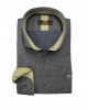 Makis Tselios shirts on a raff basis with a micro pattern and trims inside the collar and cuff in gray color MAKIS TSELIOS SHIRTS