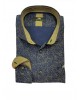 Makis Tselios men's shirt blue with brown microprint MAKIS TSELIOS SHIRTS