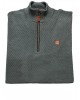 In petrol color men's blouse with zipper and brown details POLO ZIP LONG SLEEVE