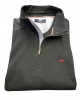 Men's blouse with zipper in blue color with special finishes on the neck and shoulders POLO ZIP LONG SLEEVE