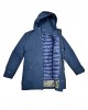 Long jacket with inner second inflatable in blue color JACKET