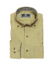 Makis Tselios solid color men's shirt in bronze color with a button on the collar and check inside the collar and cuff MAKIS TSELIOS SHIRTS