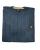 Makis Tselios petrol round neck knitted wool with braids ROUND NECK